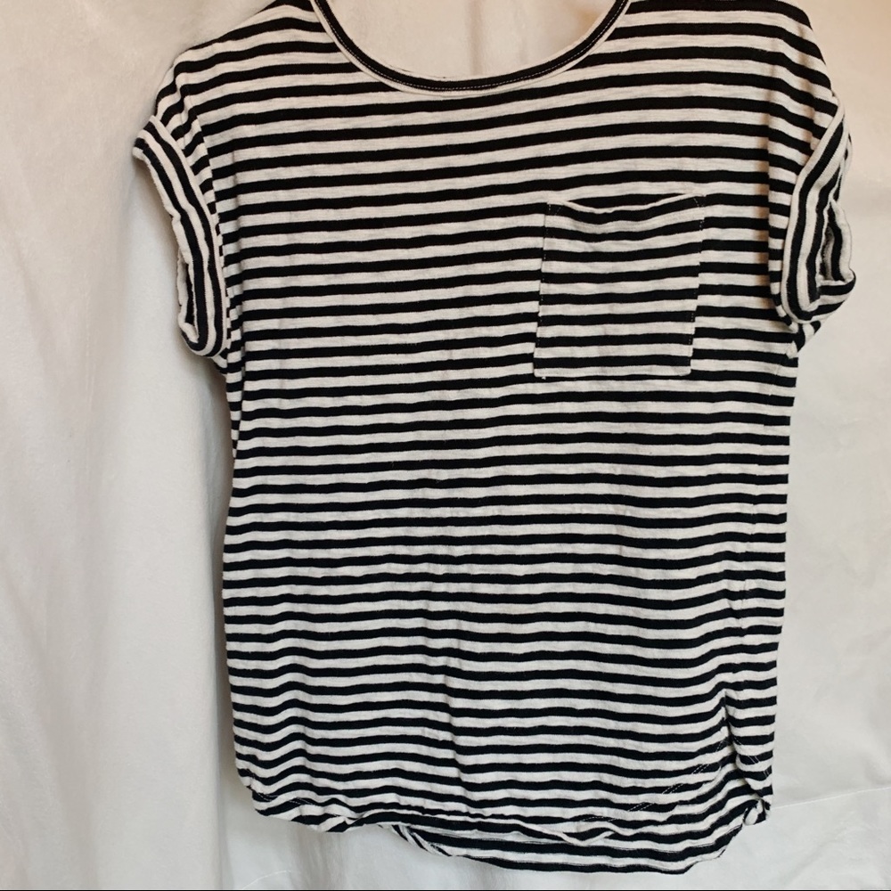 Black And White Striped Tee